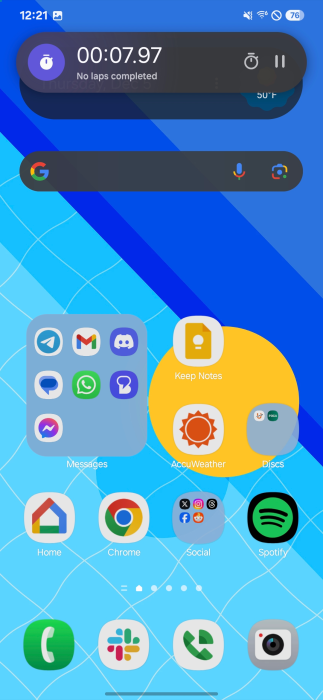 Screenshot van het One UI startscherm Screenshot van het One UI startscherm