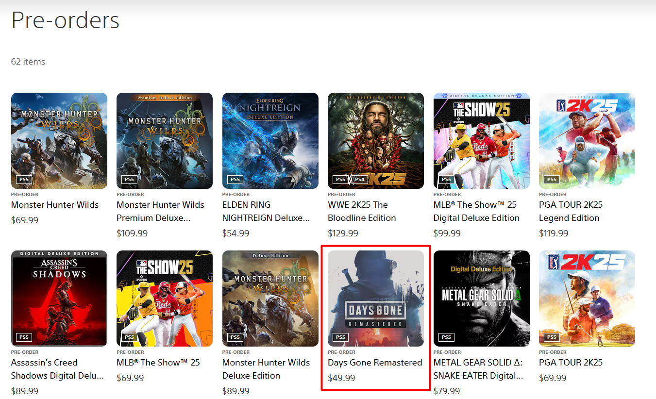 Pre-order in de PS Store. Illustratie: Sony