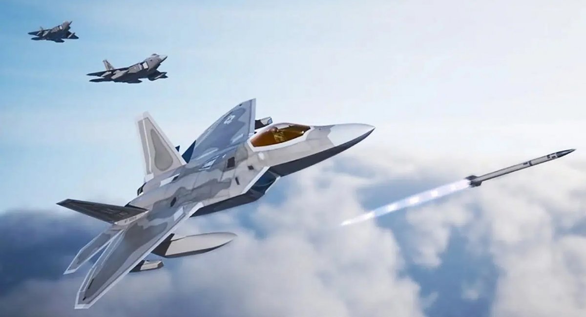 Lancering van de AIM-260A JATM raket vanaf de F-22