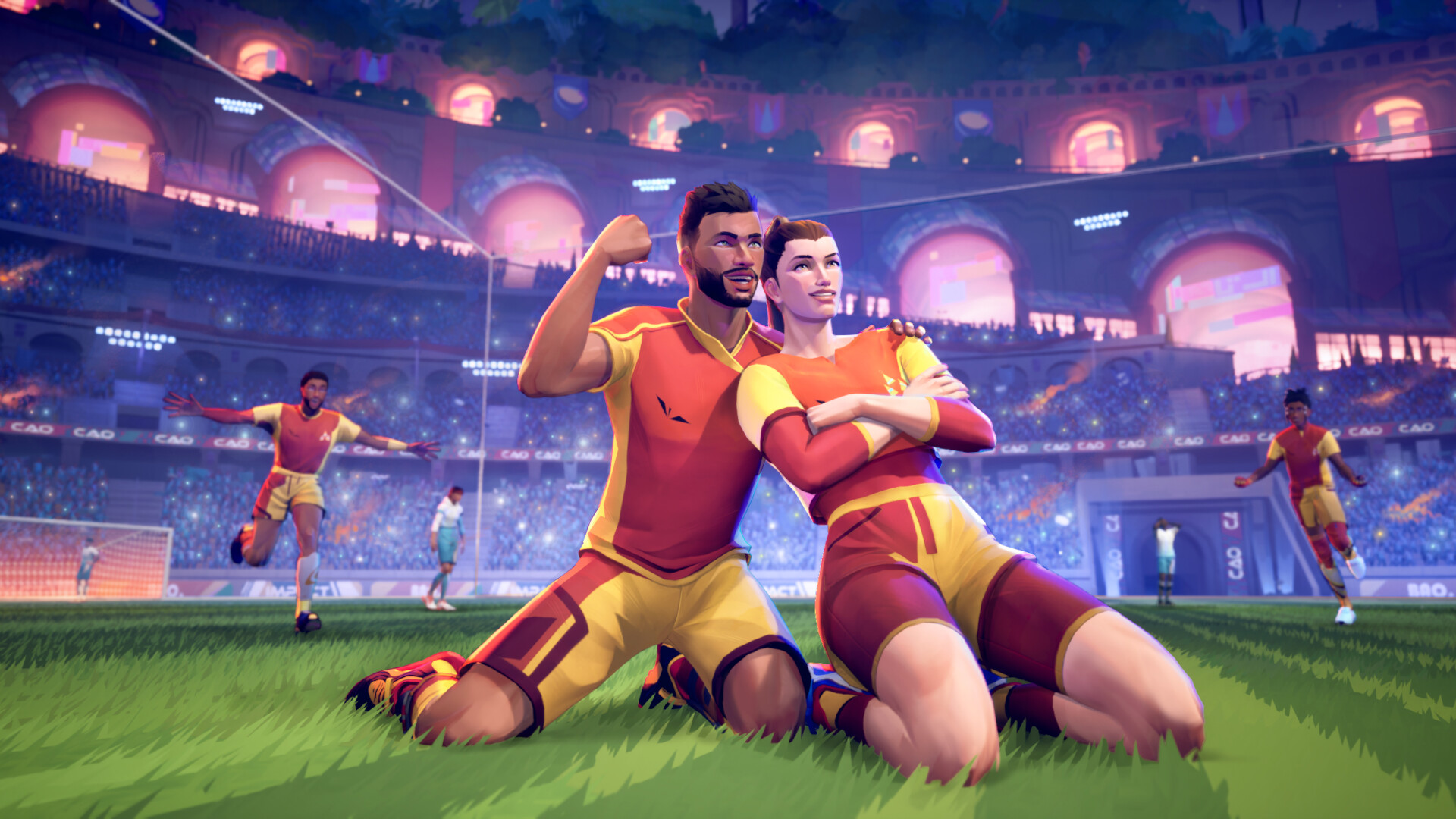 Rematch gameplay - de wedstrijdscène Rematch gameplay - de wedstrijdscène