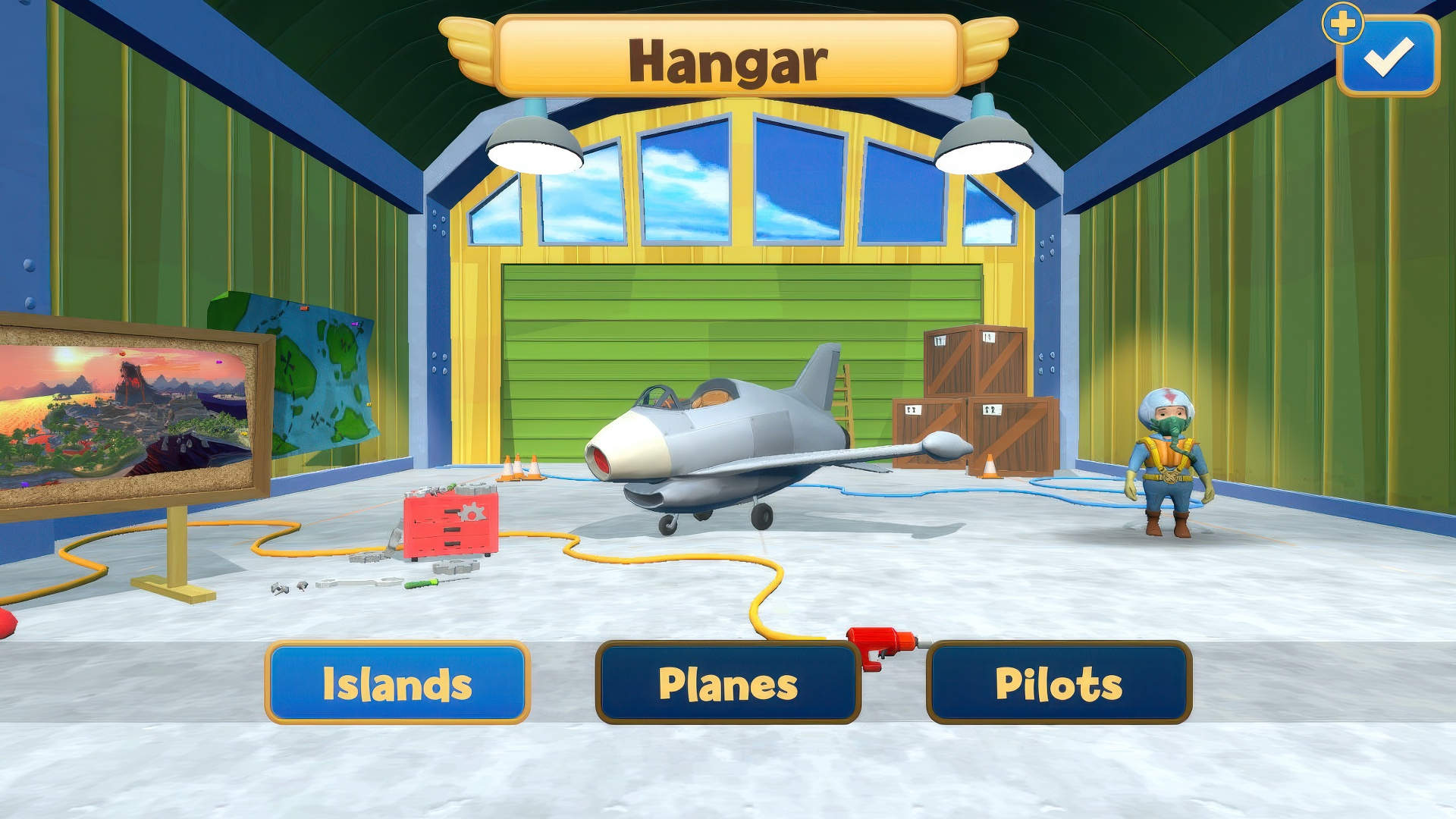 Vliegtuig in het spel Stunt Flyer Vliegtuig in het spel Stunt Flyer