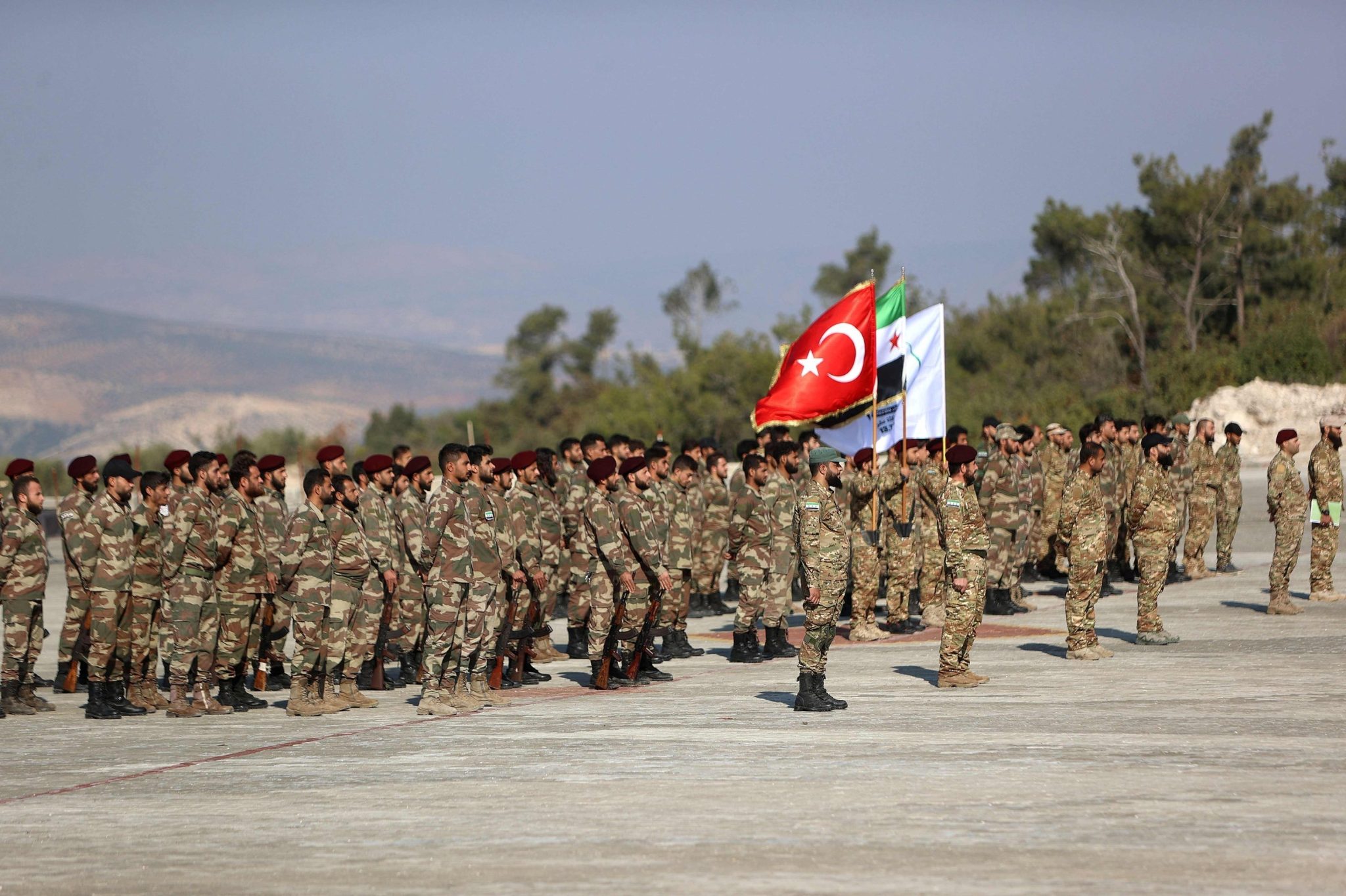 Syrische strijders van het 1e korps van de Samarkand Brigade Syrische strijders van het 1e korps van de Samarkand Brigade
