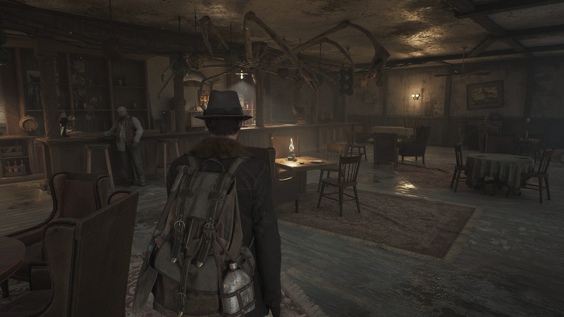 Een screenshot van de remaster van The Sinking City Een screenshot van de remaster van The Sinking City