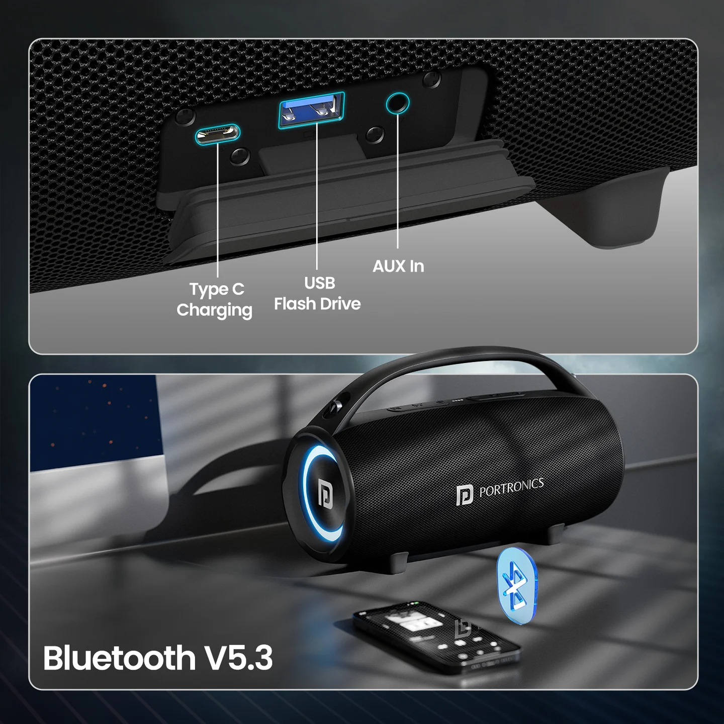 Thunder 2.0 draagbare luidspreker met opladen via USB-C Thunder 2.0 draagbare luidspreker met opladen via USB-C