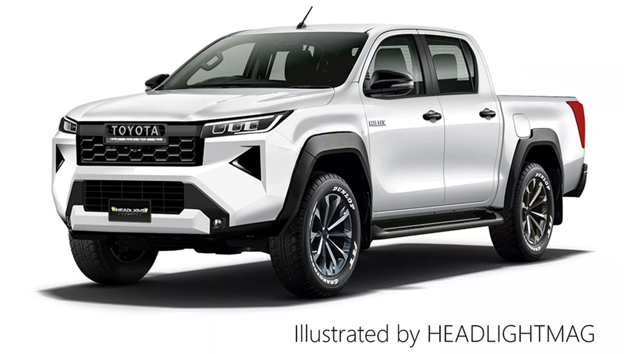 Render van Toyota Hilux Travo Onofficiële rendering van de volgende generatie Toyota Hilux