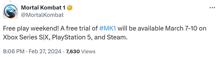 Mortal Kombat 1 vechtgame gratis weekenden zijn begonnen op PC, PlayStation 5 en Xbox Series-2 Mortal Kombat 1 vechtgame gratis weekenden zijn begonnen op PC, PlayStation 5 en Xbox Series-2