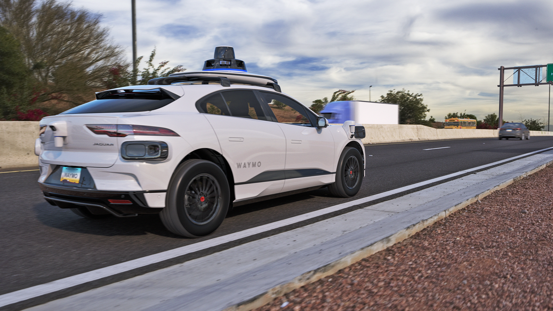 Waymo test robotaxi op snelweg in Phoenix Waymo test robotaxi op snelweg in Phoenix