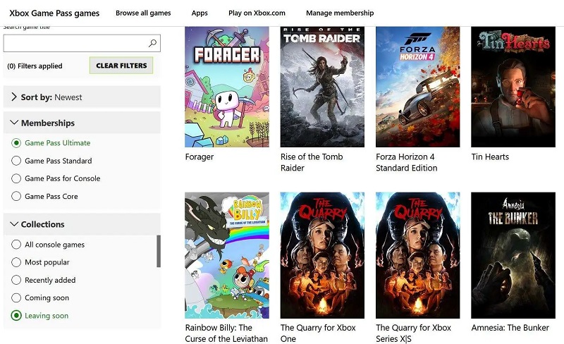 Screenshot van de Xbox website Screenshot van de Xbox website