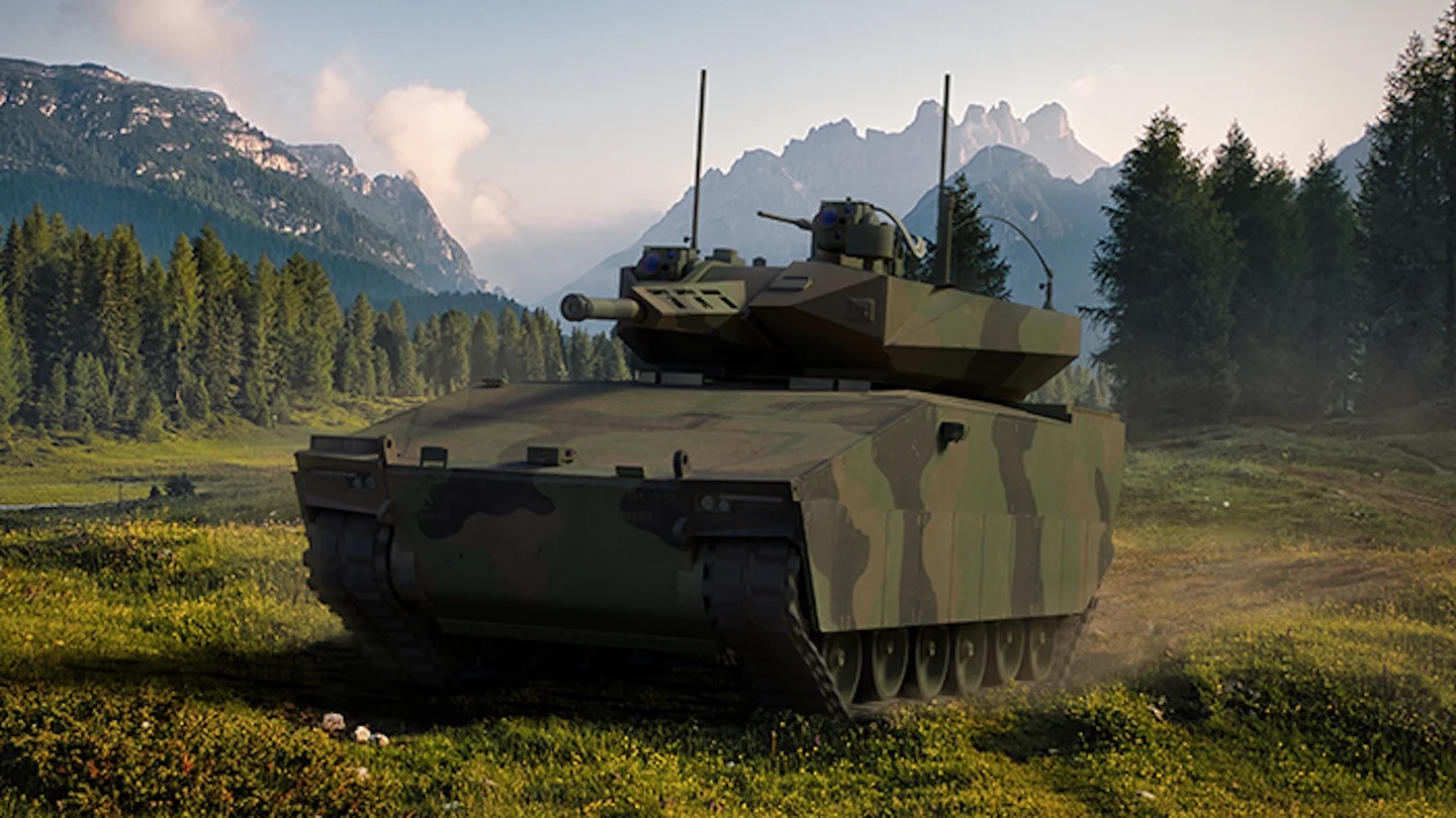 Lynx OMFV infanteriegevechtsvoertuig Lynx OMFV infanteriegevechtsvoertuig. Illustratie: Rheinmetall