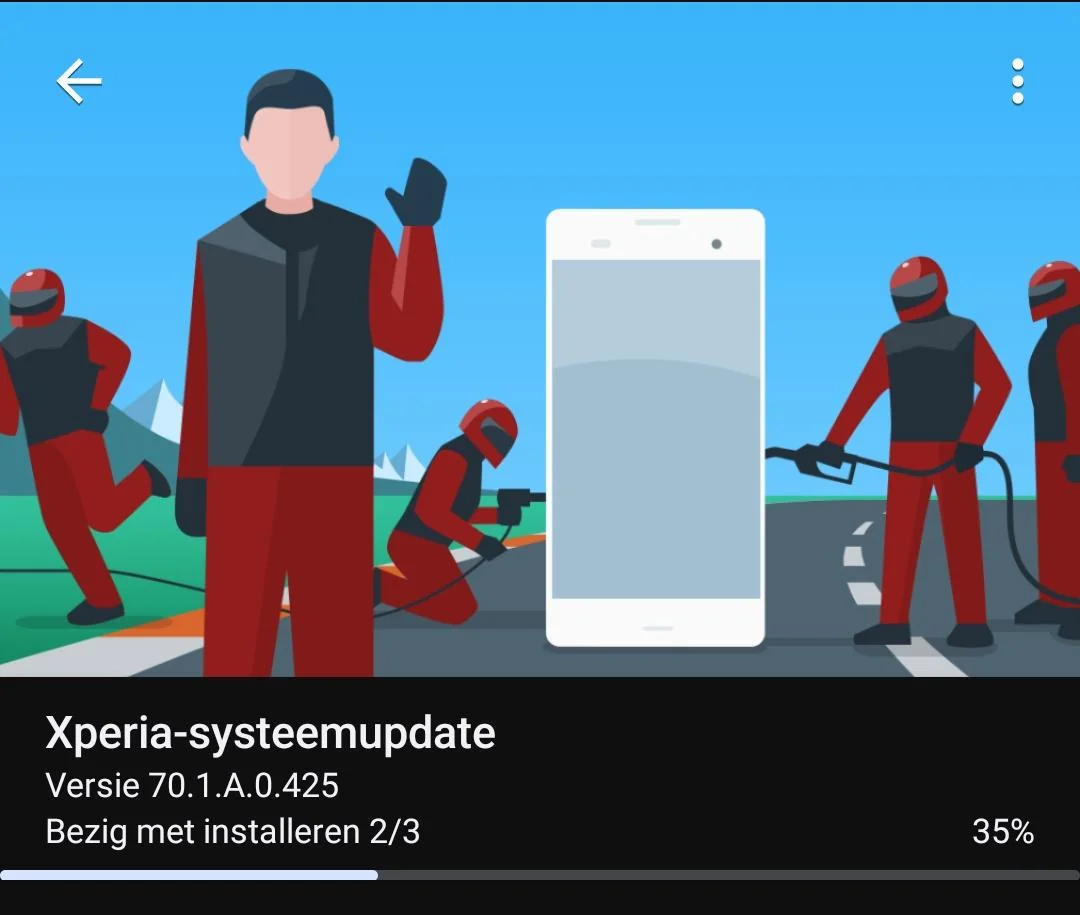 Android 15-updatemelding op Xperia 10 VI-smartphone Android 15-updatemelding op Xperia 10 VI-smartphone
