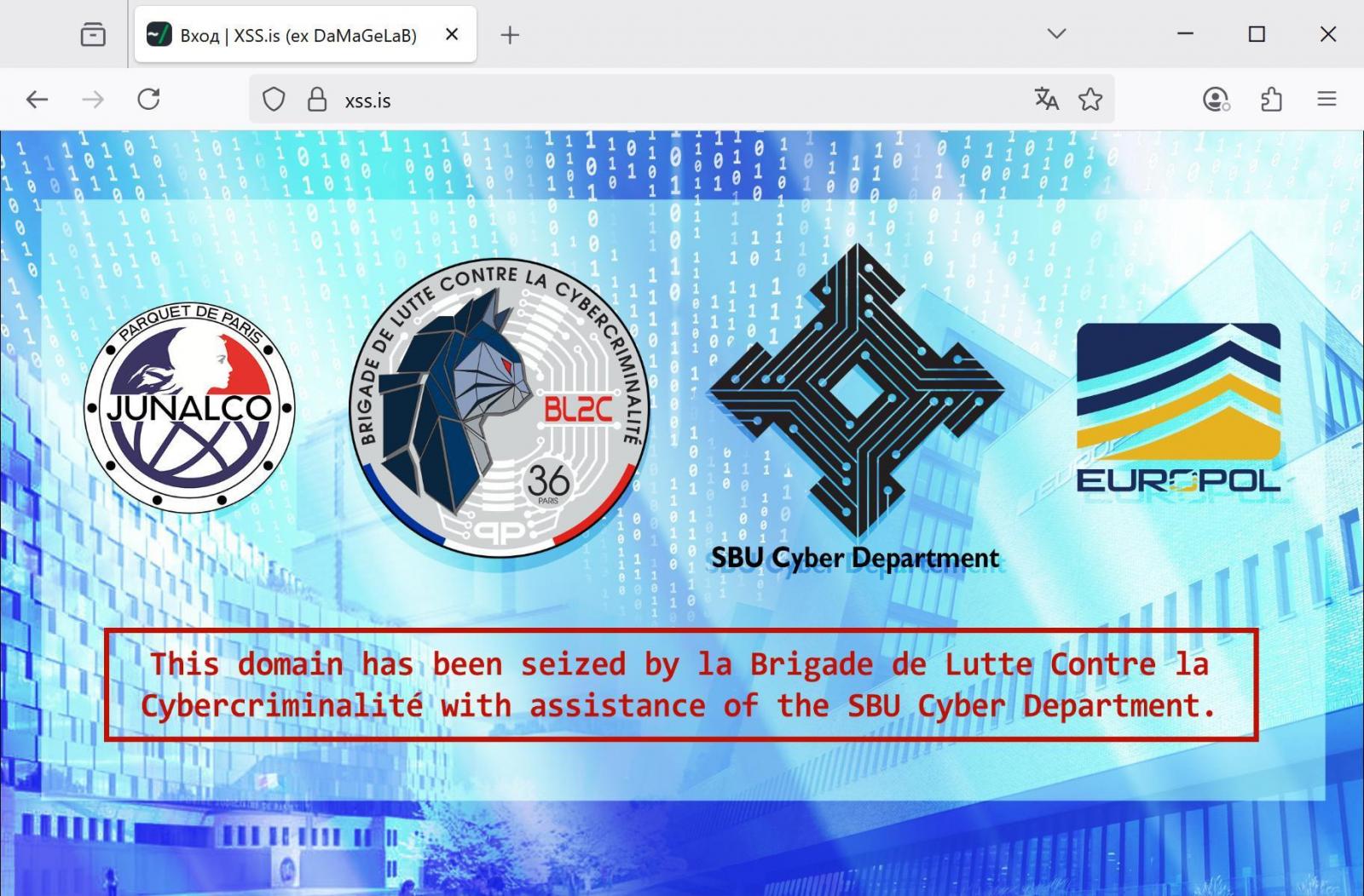 XSS.is werkt niet meer, nu heeft het de volgende bijschriften. Illustratie: bleepingcomputer.com