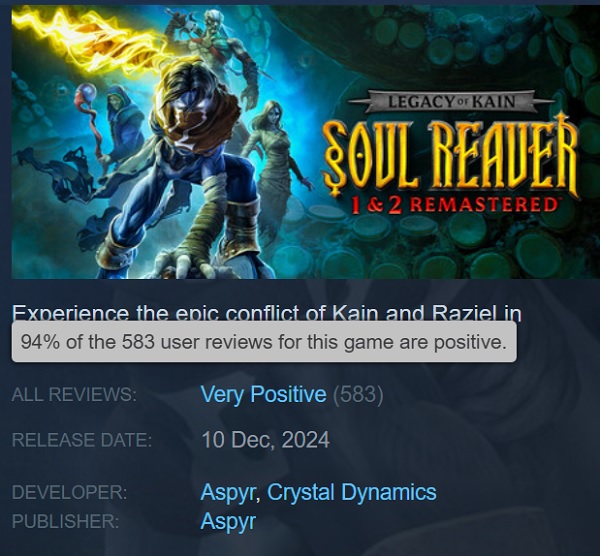 Spelerbeoordelingen op Steam Steam-player-reviews van Legacy of Kain Soul Reaver 12 Remastered